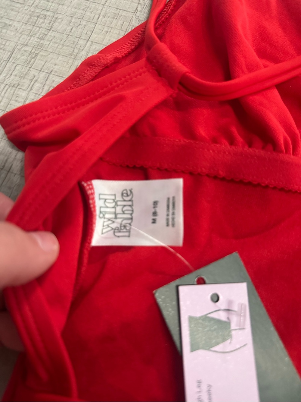 wild fable Bright Red V‑Neck One‑Piece Swimsuit - Picture 4 of 5